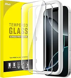 JETech Película de Vidro Temperado para iPhone 16 Pro 6,3 Polegadas, Protetor de Tela com Ferramenta de Fácil de Instalar, Amigável ao Caso, HD Transparente, Pacote com 2