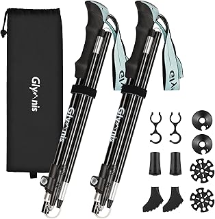 Caminhada Glymnis Bastones de Senderismo Bastones Trekking Plegables 2pcs 36cm-130cm de Aleación de