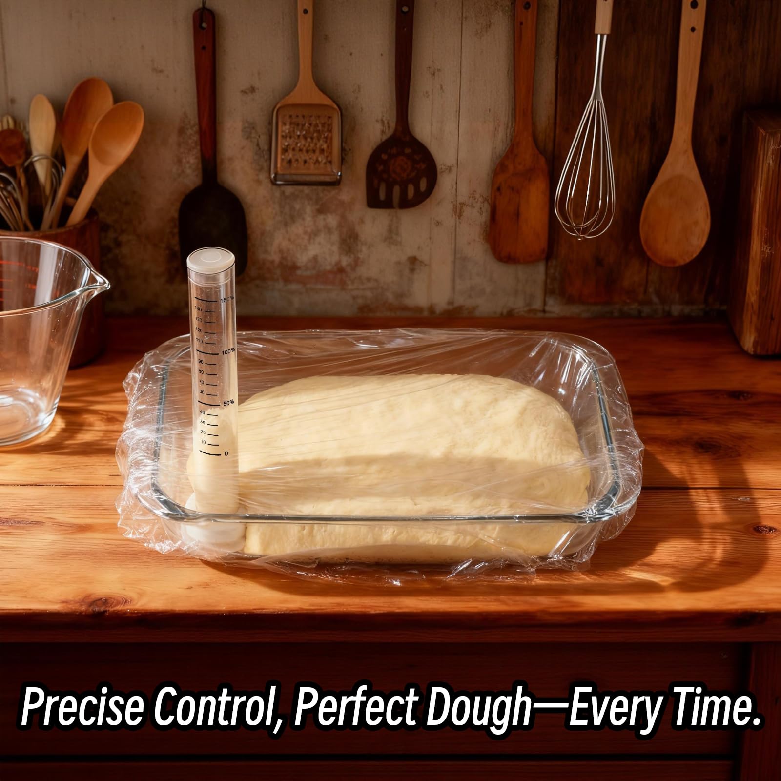 Aliquot Method Jar Sauerteig Fermentation Tracker - 2 Pack Objektive Messung des Teigaufgangs, Geschenk für Bäcker, Brot-Proofing​, Anfänger mit Füllpumpe, Entladeapplikator, Silikonbasis, Deckel