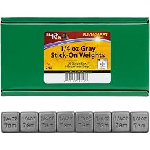 Blackjack Stick-on Weights on White USA Tape 1/4 OZ Gray