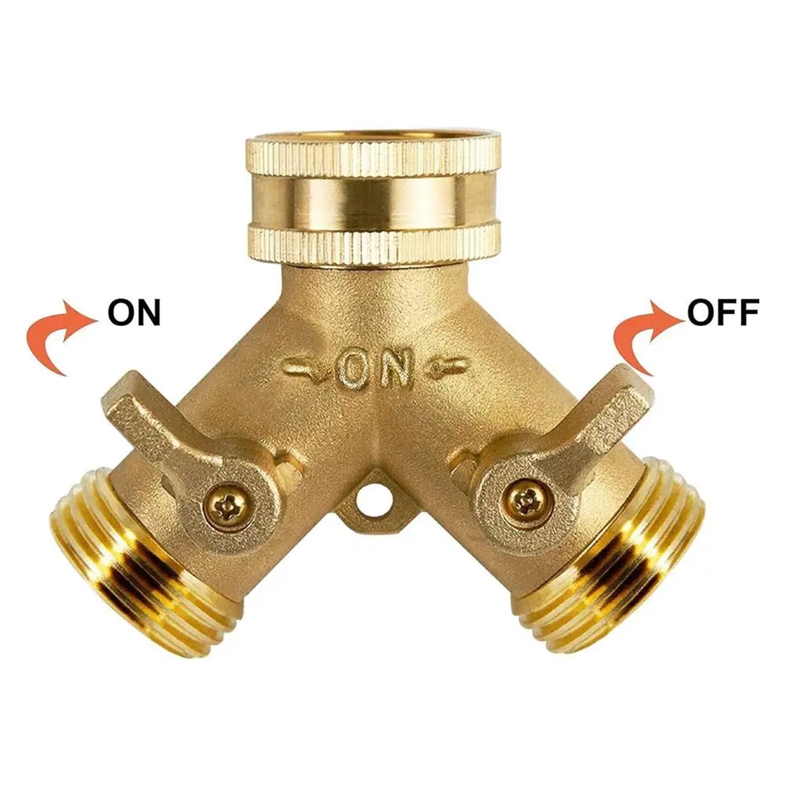 2 pz Attrezzi da Giardino Connettore in Rame 3/4 Tubo Acqua Y-Tee Rubinetto Splitter di Controllo Regolabile Flusso per Tubo Flessibile
