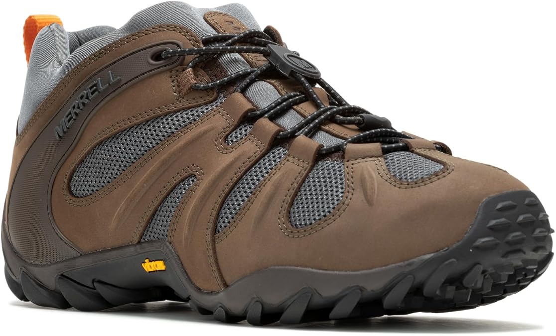 Merrell Chameleon 8 Men's Stretch Shoe with Breathable Mesh Lining Secure Fit Molded TPU Heel for Stability