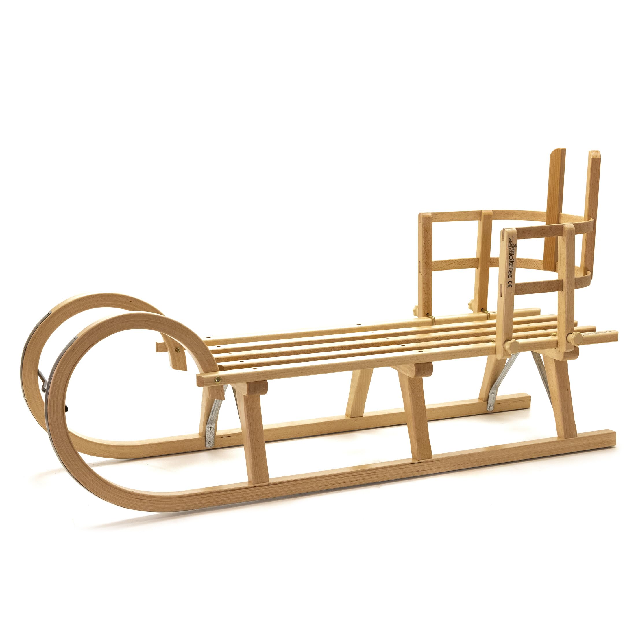 Baby-Schlitten Hörnerschlitten 120 cm mit Lehne + Leine + Fußsack (Qualität) Farbauswahl (Granatblau)