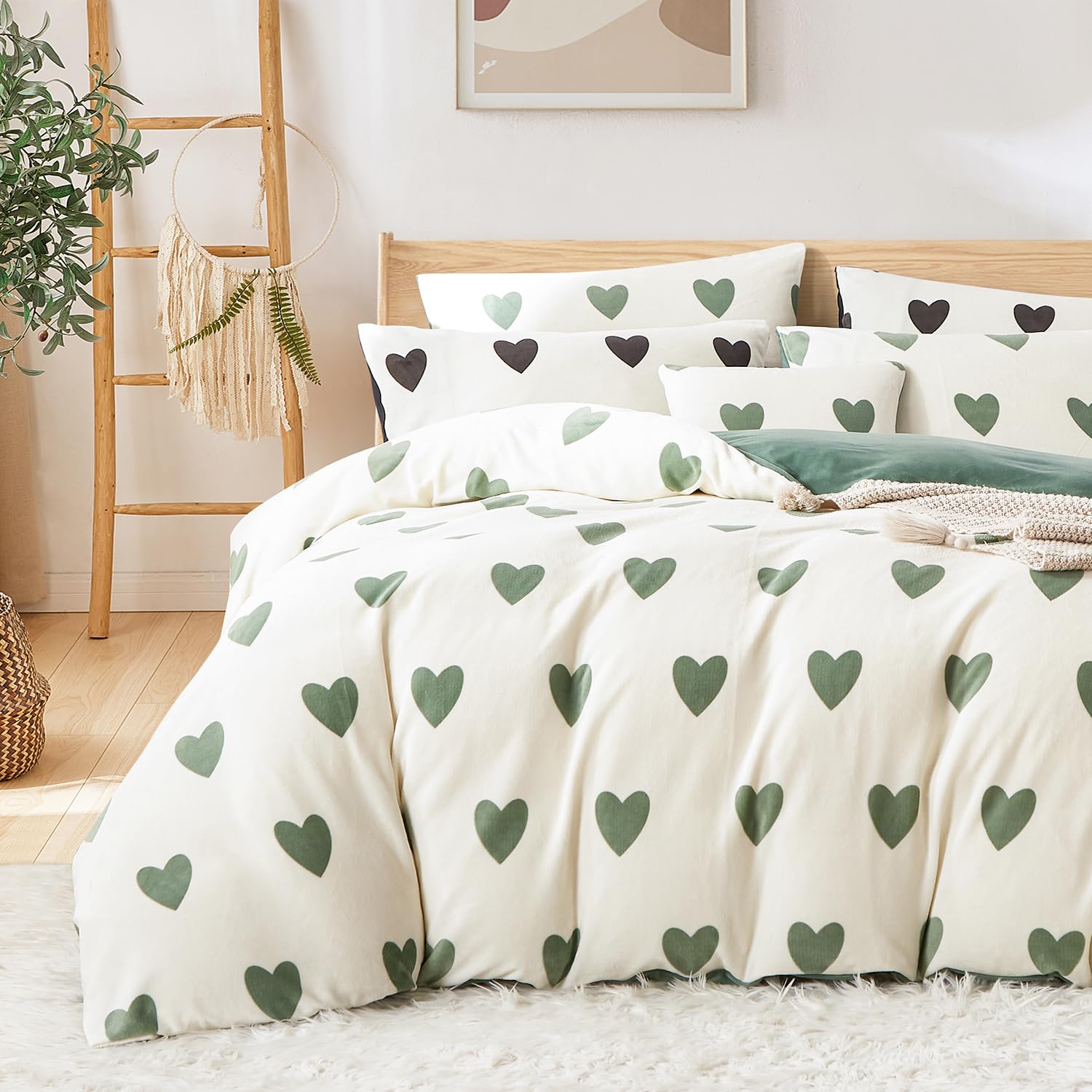 DREAMS AND DRAPES Bettwäsche-Set Doppelbett – Wendbar Mit Blumenmuster, 200x200 Cm, 2 Kissenbezüge
