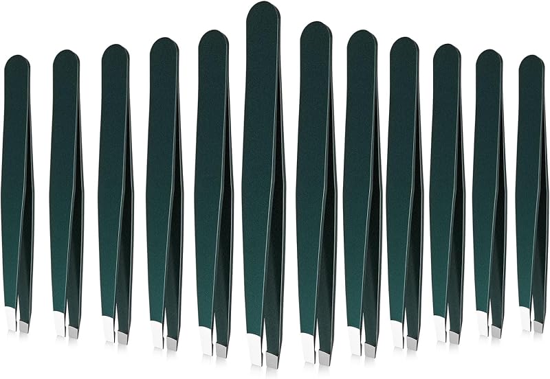 Mudder Kit com 12 Pinças de Ponta Chanfrada para Pelos Faciais
