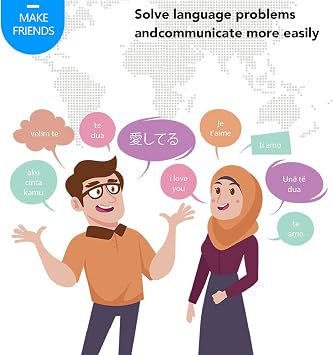 FLEXMAN Language Translator Device, 82 Languages Intelligent Translator, BT 4.2 AI Noise Reduction Two Way Real Time Voice Translation for Learning Travel Business Learning