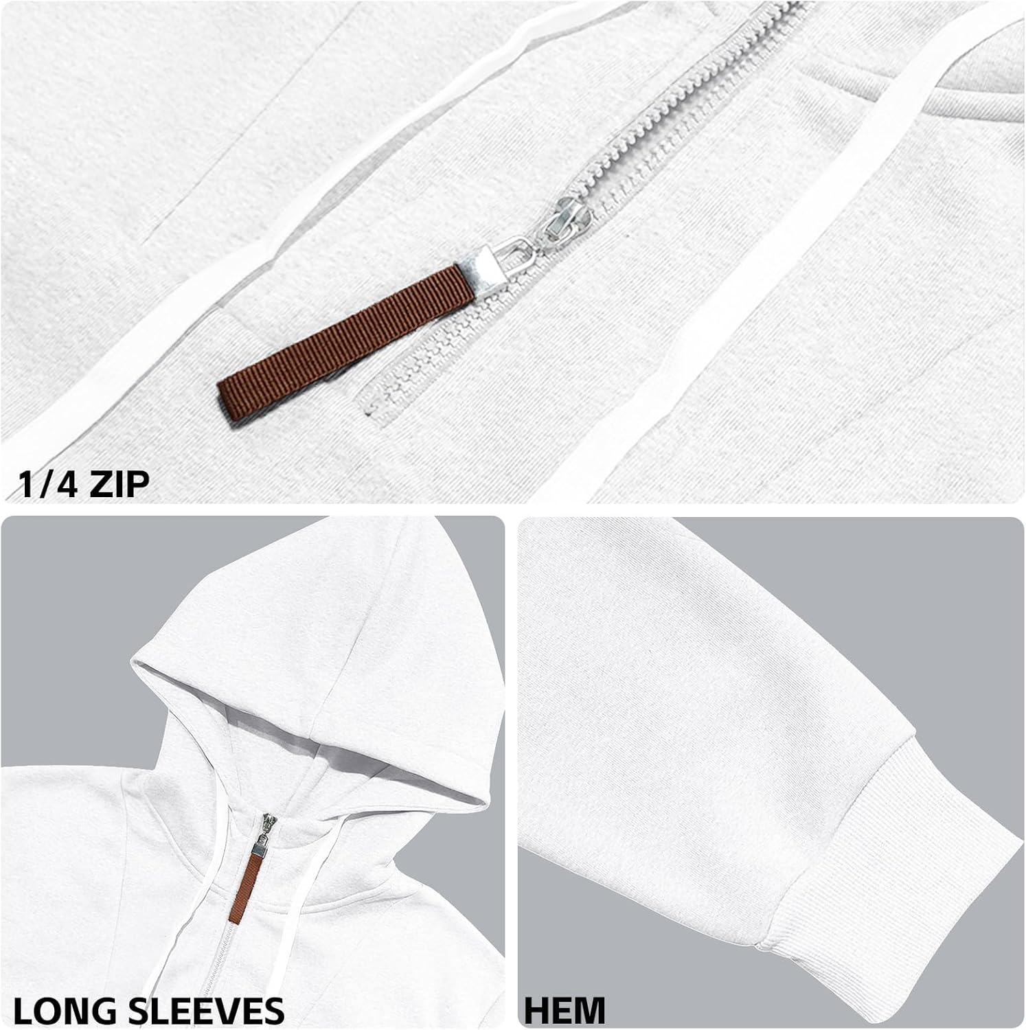 TRFIC Mens Quarter Zip Hoodie Sweatshirt Warm Fleece Long Sleeve Pullover Hoodies for Men - Image 6