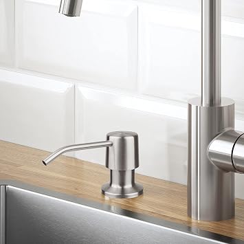 AIKE Kitchen Soap Dispenser, Stainless Steel Sink Soap Dispenser with Bottle, Capacity 500 ml, for Bathroom and Kitchen Sinks