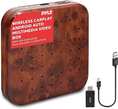 Miniatura 9 de Pyle Caja inalámbrica Carplay iA, 4 GB RAM 64 GB ROM, 2.4 GHz, 5 GHz Dual Band WiFi BT Octa Core 64 bits D, 4K Full HD, H.265, USB3.0 Android Box,