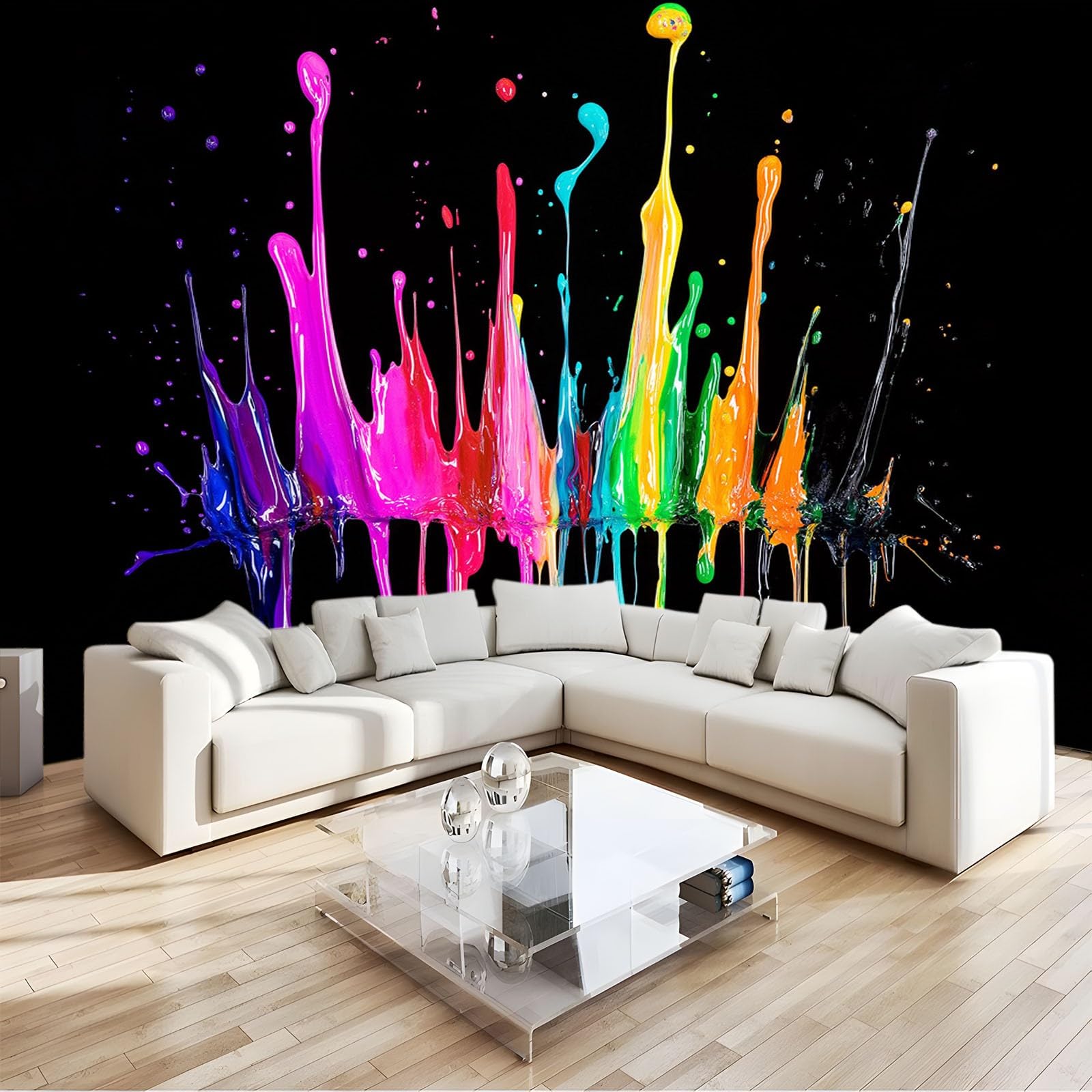 Fototapeta ścienna, graffiti, farba, kolor 350 x 256 cm, fototapeta, druk 3D, włóknina, duży plakat, mural do salonu, sypialni, TV, sofy, tło rodzinne, dekoracje ścienne