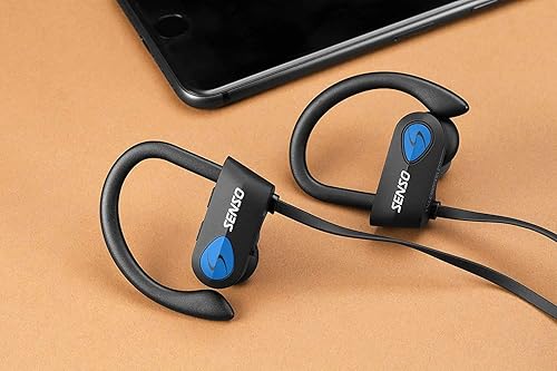 Miniatura 9 de Senso Auriculares Bluetooth, los mejores auriculares deportivos inalámbricos con micrófono, IPX7, impermeables, HD, estéreo, a prueba de sudor, para