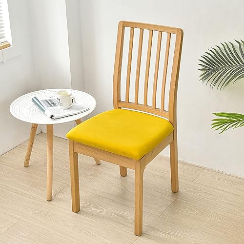 Miniatura 9 de Juego de 6 fundas elásticas de felpa para asiento de silla, para comedor, lavables, extraíbles, para comedor, cocina, color gris claro, 6 piezas