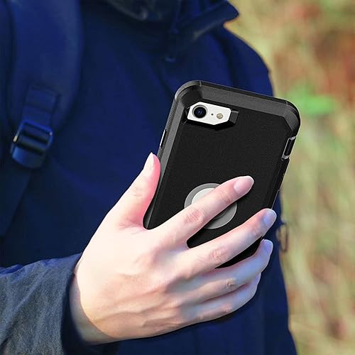 Miniatura 8 de MXX Funda protectora resistente para iPhone SE 202022 con protector de pantalla, 3 capas, goma resistente, clip giratorio para cinturón de 360
