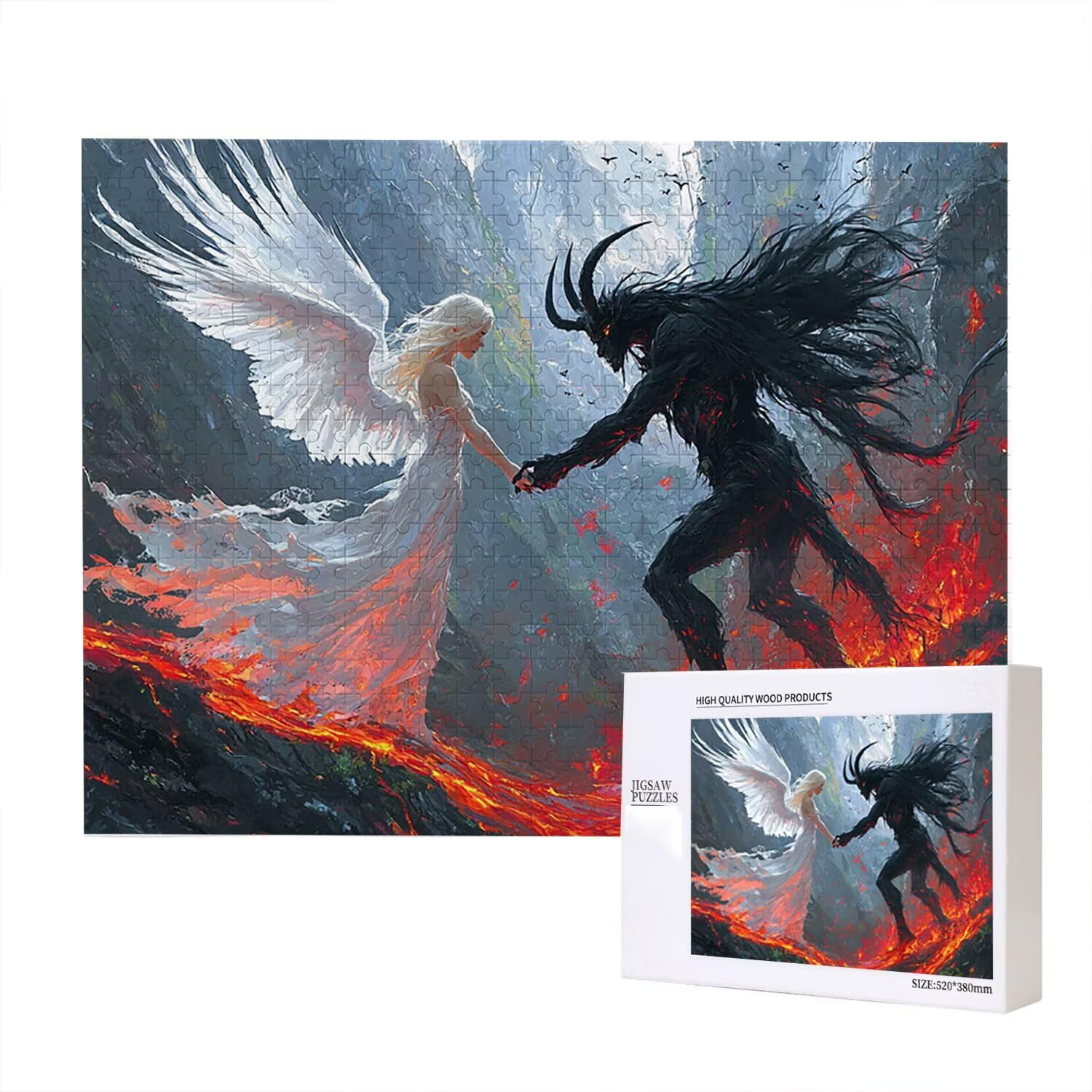 Jigsaw Puzzle, 4000 Pezzi Puzzle Classici, Demonio Puzzle Rilassamento Intelligence, Mpossibile Difficile Puzzle Impegnativo per Adulti Puzzle Gioco Familiare, Regalo per Amore Amico Angelo fr0-982