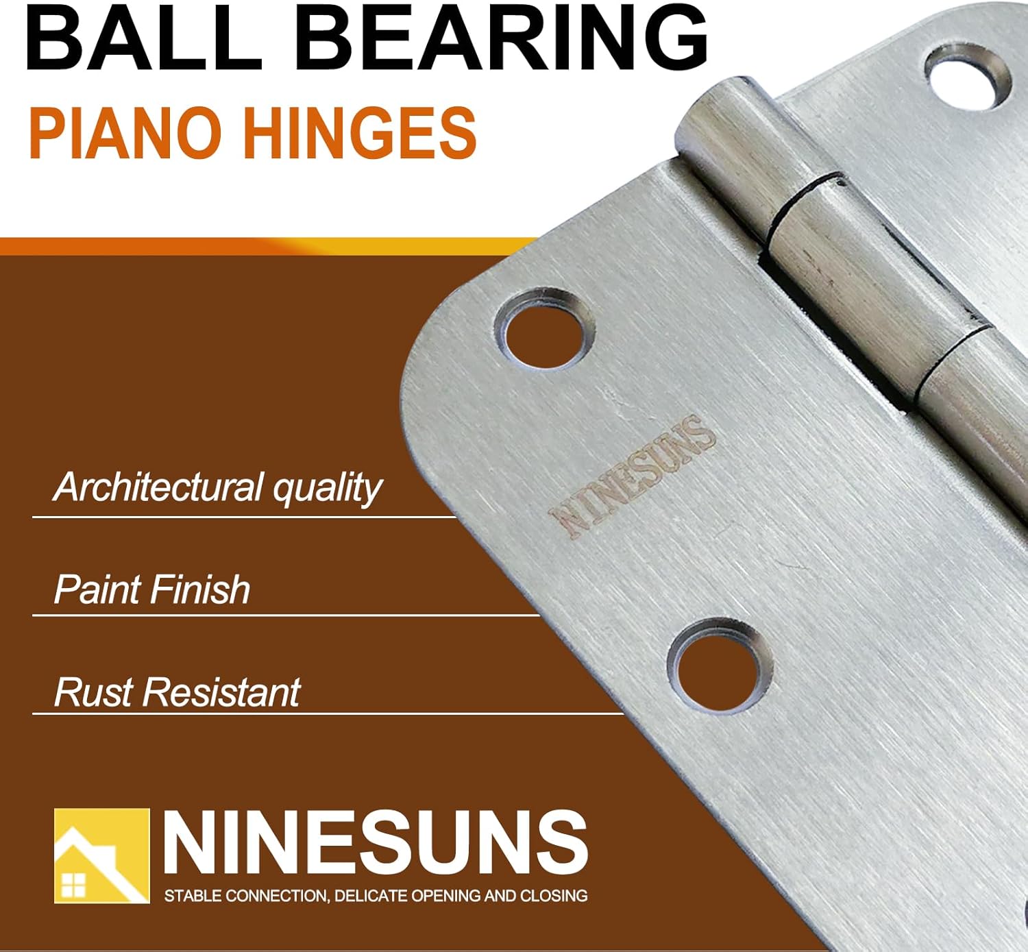 18 Pack Door Hinges 3 1/2 Inch - Matte Silver Silent Hinges for Doors - 5/8" Radius Round Corners for All Interior Doors - Removable Pin Design for Easy Installation and Maintenance