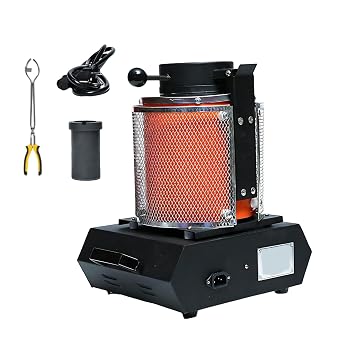 1/2/3 KG Gold Melting Furnace Kit, 1800W Electric Smelting Furnace for Jewelry Casting, Fast Melting for Gold, Silver, Copper, and Aluminum at Home and Workshop with Insulation Net110V,2kg