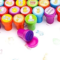 Vista 4 de Konsait Happy Easter Stamps Stickers Bulk for Kids, Assorted Easter Self Inking Egg Stampers Animal Stamps Stickers for Cards Scrapbook Envelope