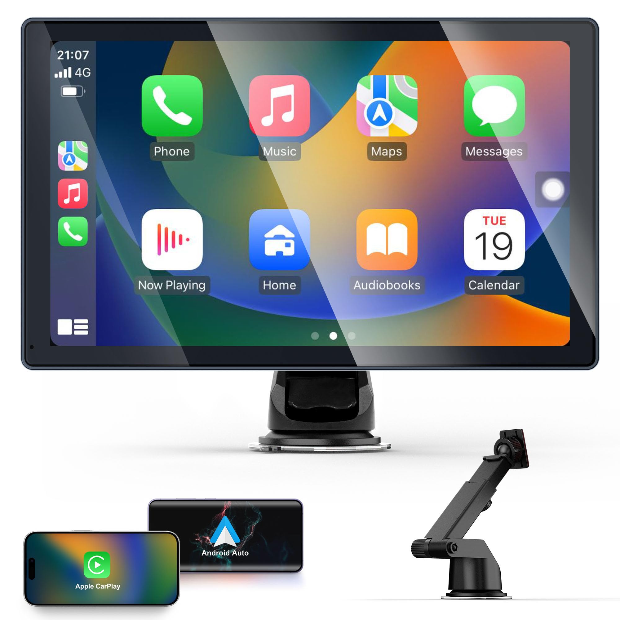 Pantalla Carplay para Apple CarPlay y Android CarPlay, Pantalla táctil de 9 Pulgadas para Radio, reproducción inalámbrica en el automóvil con Siri/Asistente de Google para la mayoría de los vehículos