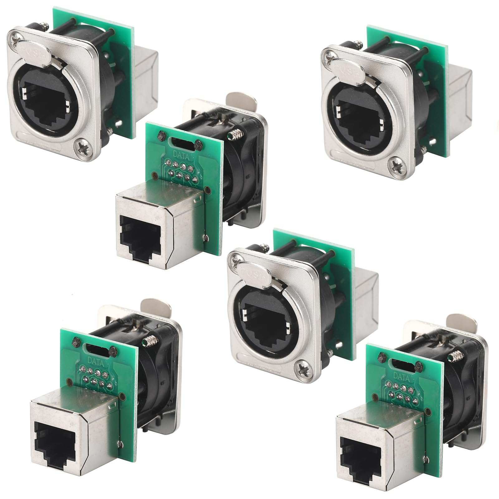 ANMBEST 6PCS NE8FDP-B Ethercon RJ45 Chassis Socket, Pass/Feed Through D Series Cat5E Panel Mount Connector