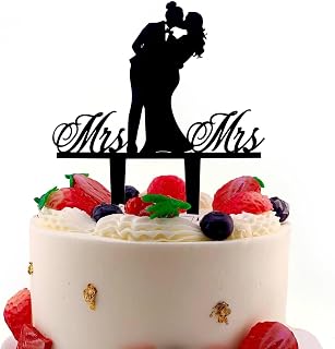 Mrs & Mrs Wedding Cake Topper, Lesbian Couple Celebration Decor, Cat Lovers Anniversary Keepsake, Personalized Newlywed Gift