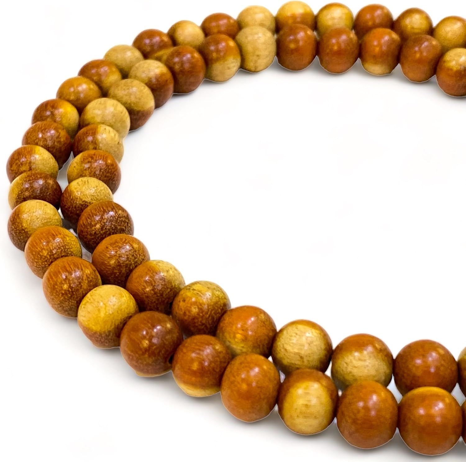 ABCGEMS Madre De Cacao Hardwood Beads - Natural Organic Wood DIY Jewelry Making - Ideal for Necklaces, Bracelets - Healing, Energy, Meditation - Wood Grain, Light Weight, Light Scent, Round, 10-11mm