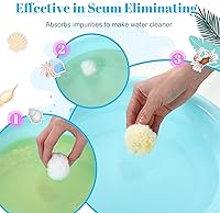 Vista 6 de Zubebe 4.6 libras de filtro de piscina, bolas de medios de filtro de fibra para piscina, filtros de arena y centro de baño, bañeras, spas, acuario