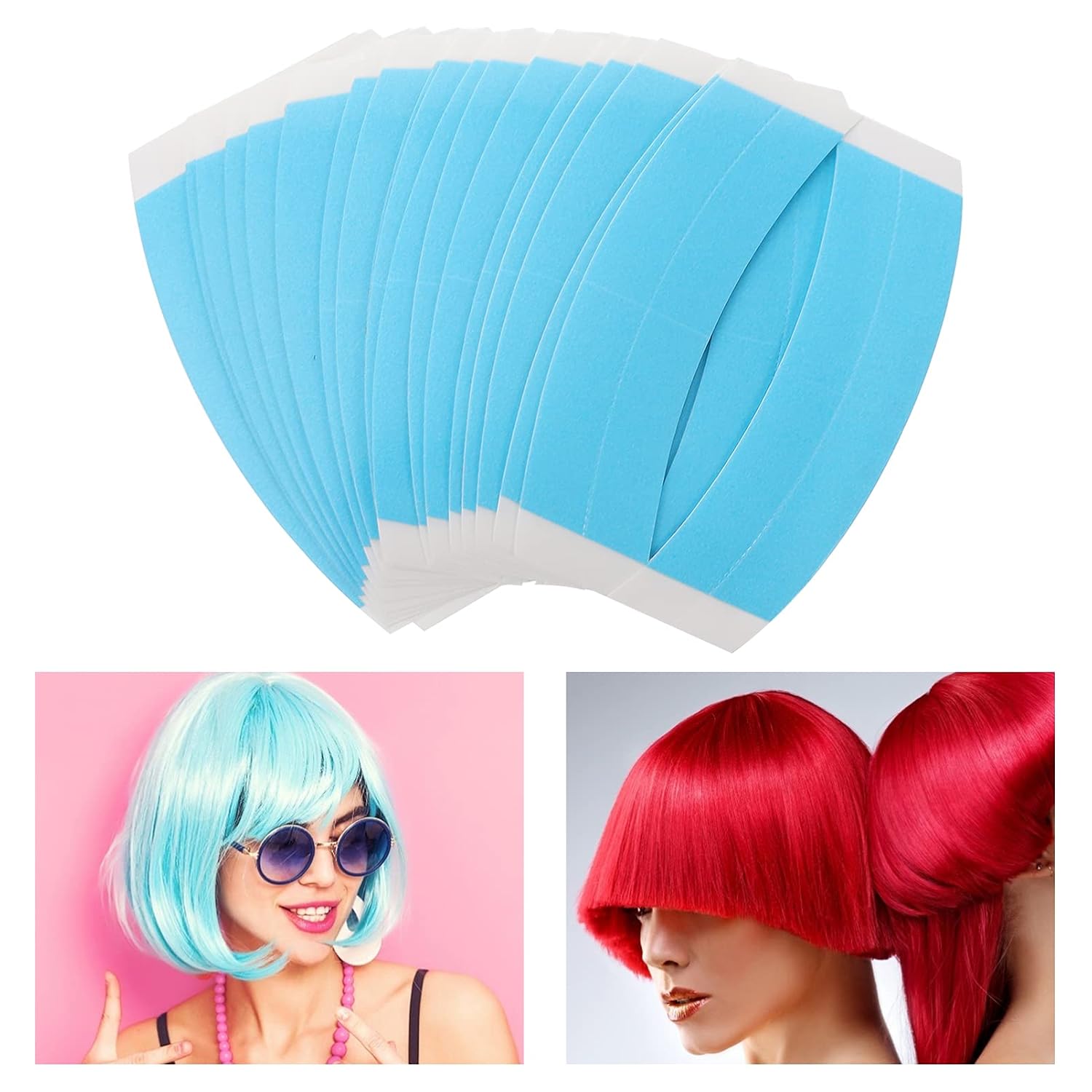 KALLORY Double-Sided Hair Tape Adhesive for Wig Replacement Extensions Tabs Per Box Easy to Use Hair Extension Accessories for Natural Look