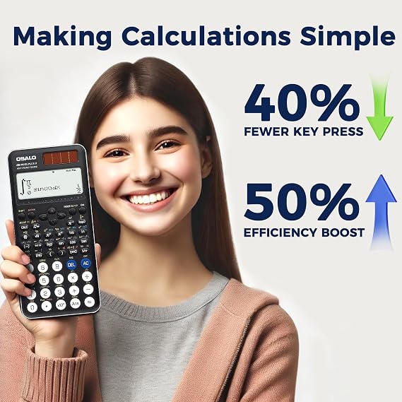 OSALO Scientific Calculator 417 Functions GCSE School Black OS-991ES Plus 2