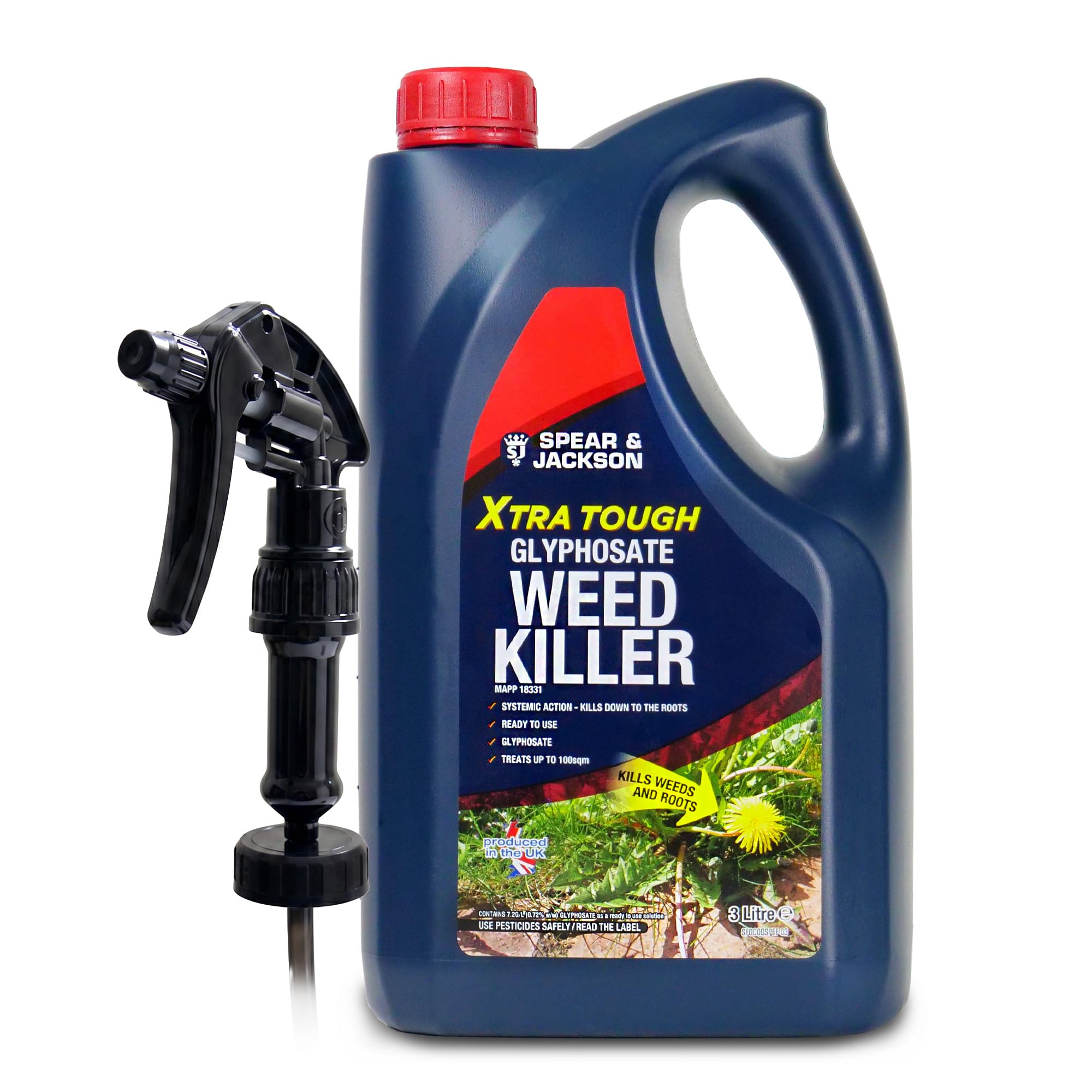 Jarder Glyphosate Xtra Tough Weed Killer - Kills Weeds at the Roots - Ready to Use Strong Formula 1/3L (1, 3L)