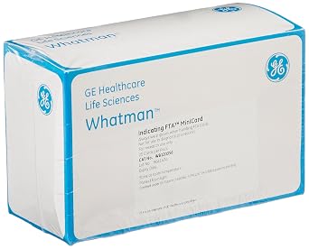 GE Whatman FTA WB120356 Indicating Mini Card with 2 x 125L Sample Areas for DNA Pack of 25