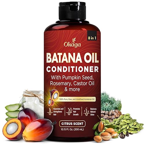 Acondicionador de aceite de batana para el crecimiento del cabello, jugo de hoja de aloe vera, biotina, batana hondureña, jojoba, argán, semillas de