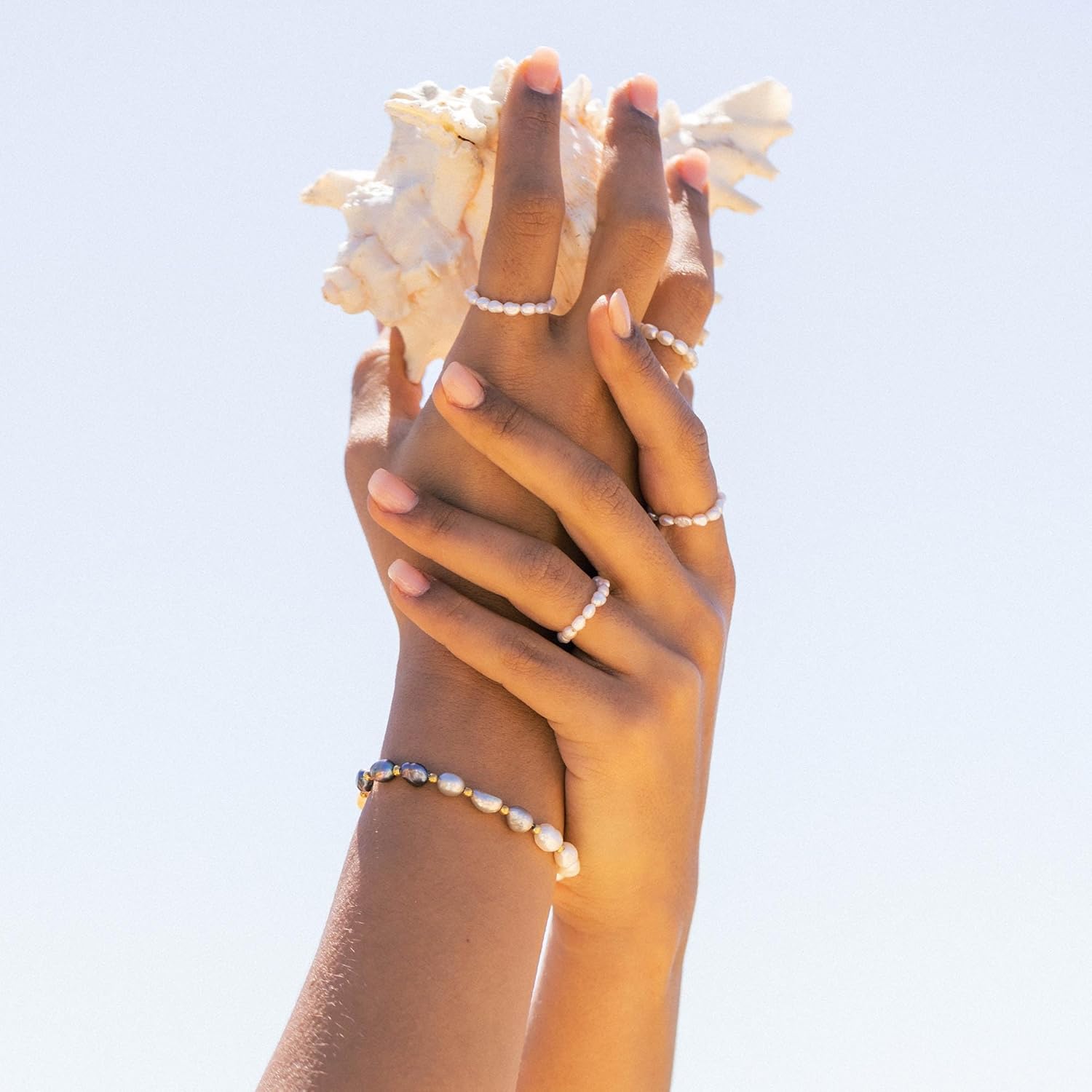 Purelei® Pearly Ring (White), Elastic Women's Ring Made of Waterproof Pearls, Elegant Ring with Keshi Pearls, Gifts for Women, Various Sizes - Image 6