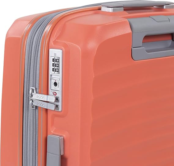 Rock Sunwave Medium Expandable Hard Shell Hold Suitcase in White - Built for Adventure, 360 Swivel-Wheels, Telescopic Handle, Impact-Resistant Material & TSA Combination Lock - 66x46x34.5cm 4.1KG