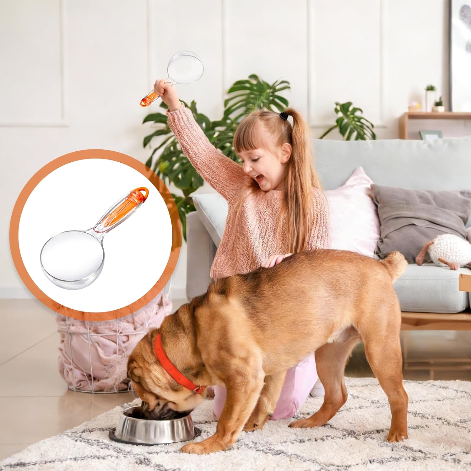 Dog Food Scoop,1 Cup Measuring Cup,3-in-1 Cat Pet Food Scoop