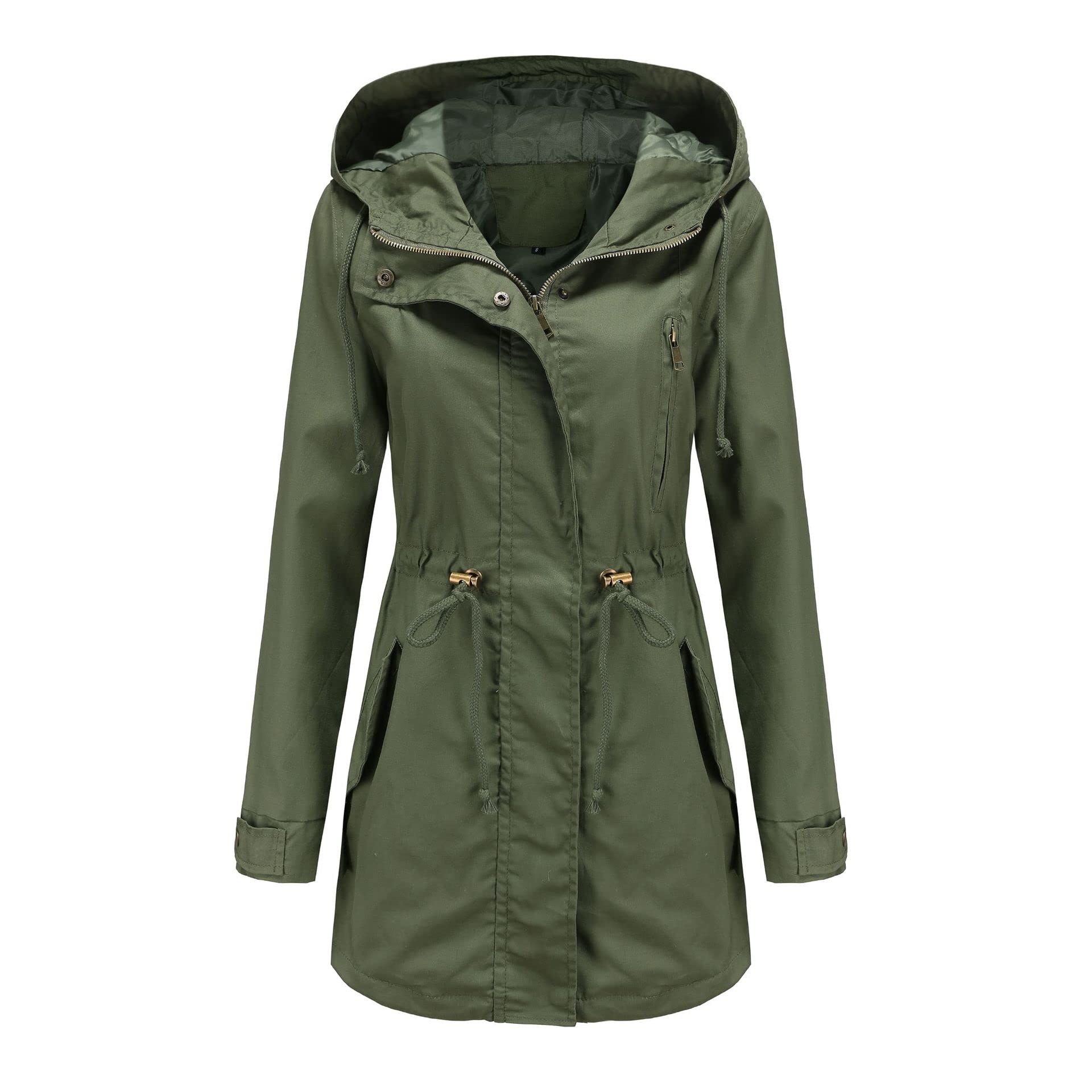 mht by mohit Cotton Hooded Windbreaker Jacket for Women | Loose Fit Solid Color Spring and Autumn Clothing-picture-28