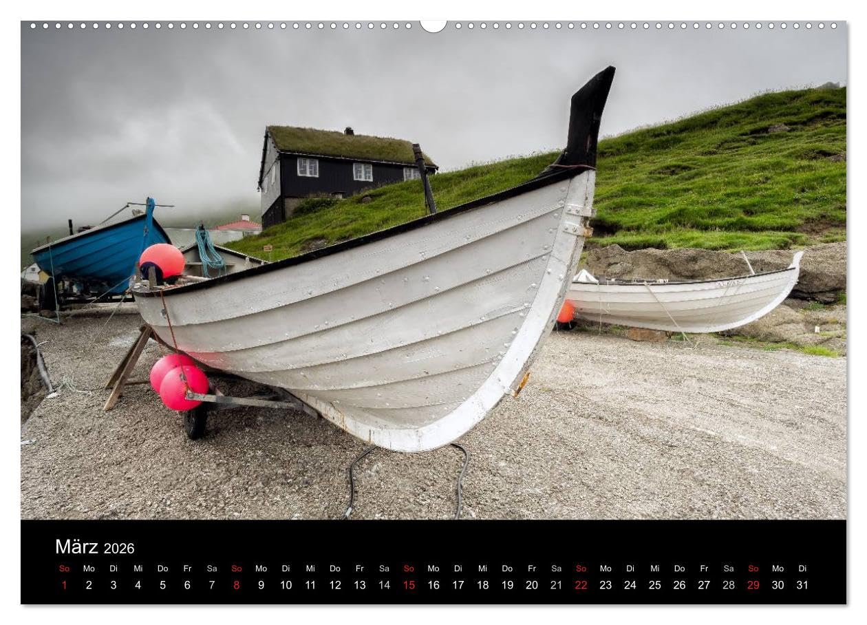 Wunderbare Färöer Inseln (hochwertiger Premium Wandkalender 2026 DIN A2 quer), Kunstdruck in Hochglanz: Die Färöer Inseln sind ein Juwel inmitten des rauen Nordatlantik