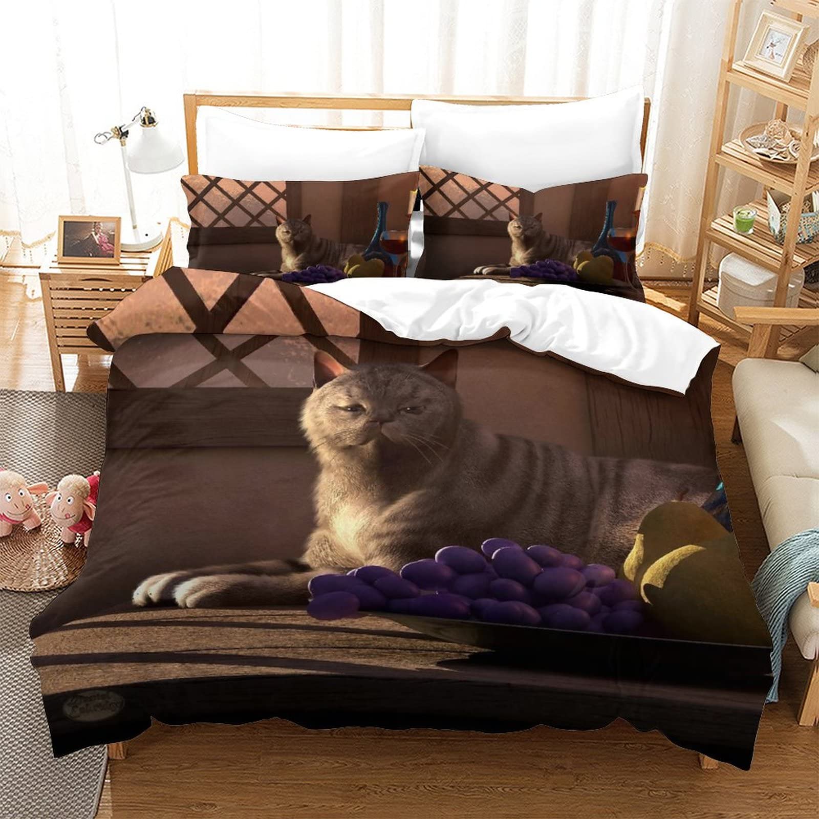 Housse de couette 3D art animalier pour transformer l'ambiance d'une chambre double moderne