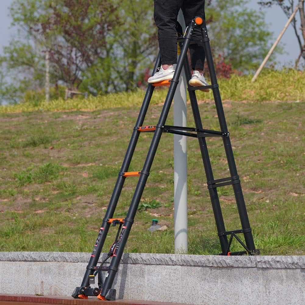 Stepladders Portable Telescoping Extension Ladder,Aluminum Telescopic Ladders,for Outdoor Indoor Use 330 Lb Capacity(Size:Herringbone ladder 4.7+4.7m)(Herringbone ladder 2.7+2.7m) Stabilize