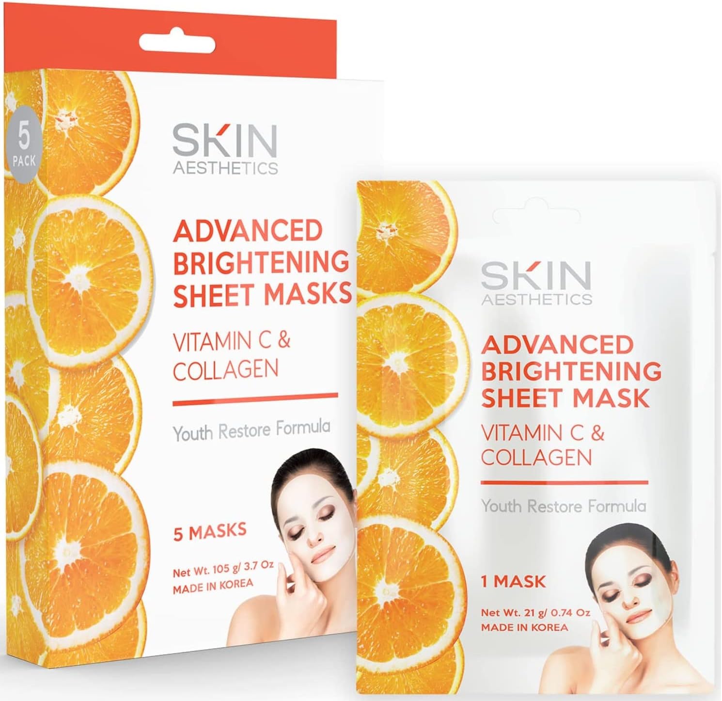 Skin Aesthetics Vitamin C & Collagen Sheet Face Mask