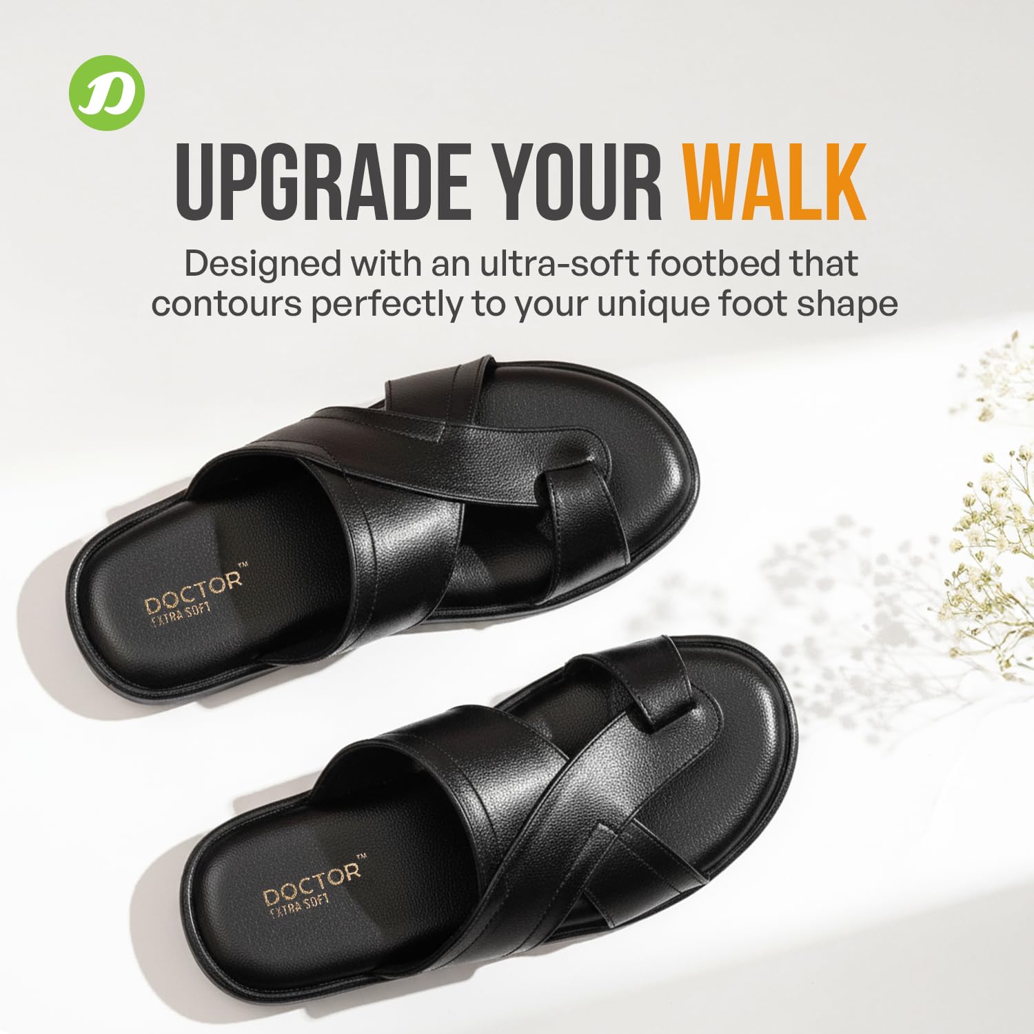 DOCTOR EXTRA SOFT Men's Memory Foam Cushion Footbed Sandals/Chappal for Adults with Adjustable Strap| Diabetic & Orthopedic|LightWeight Comfortable Stylish & Anti-Skid| Dr.Slippers & FlipFlops Gents A-02 1