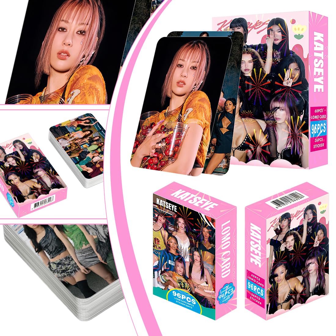 96 Pièces Cartes Photos KATSEYE Variées, KATSEYE Collection de Photocards pour Fans, Idées Cadeaux pour Ados, Collection Complète de Membres de Groupe, pour Déco et Échange