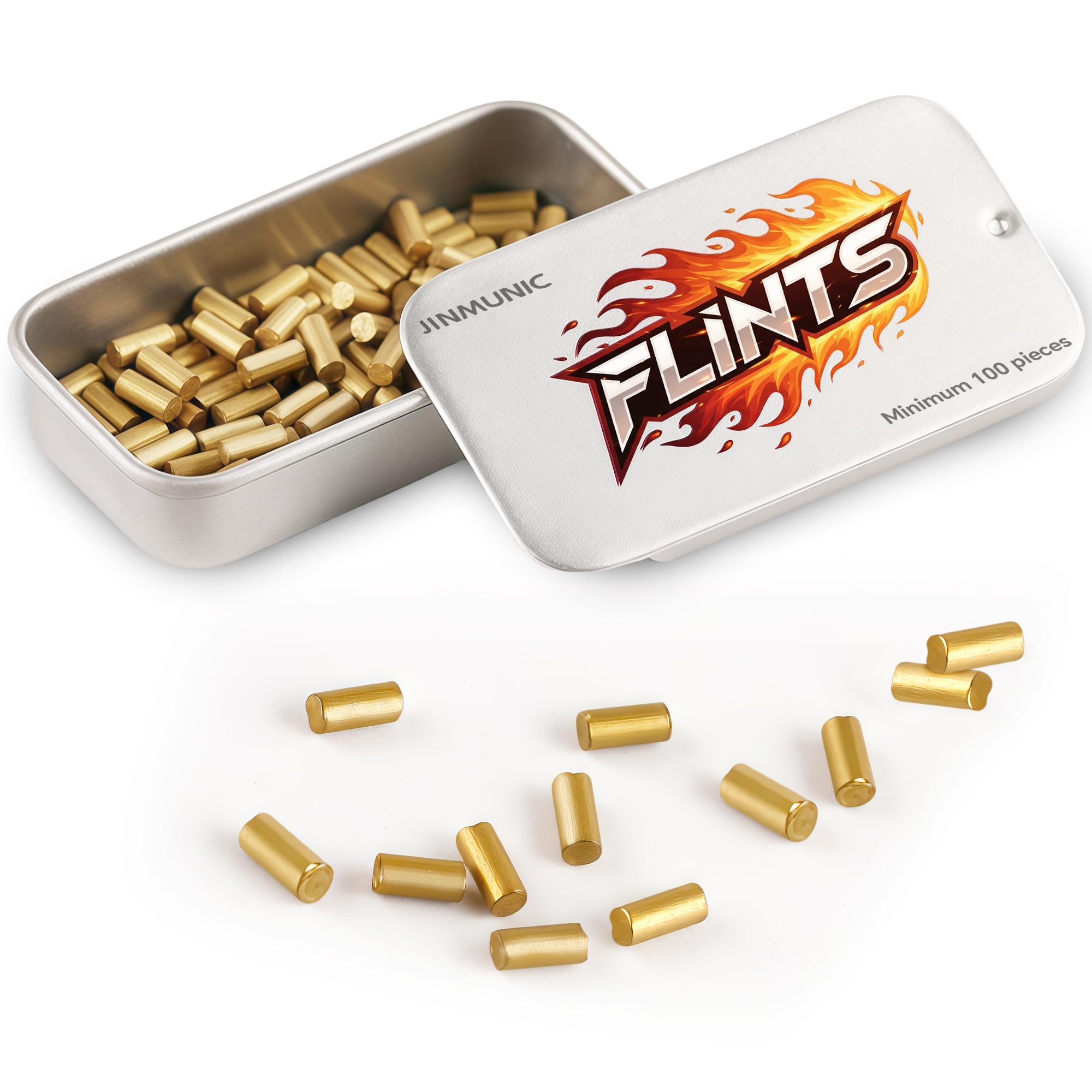 2.5mm Lighter Flint Refills (100pcs) - Universal Highgrade Flints Replacement Stones Compatible with Zippo and Dupont Lighters
