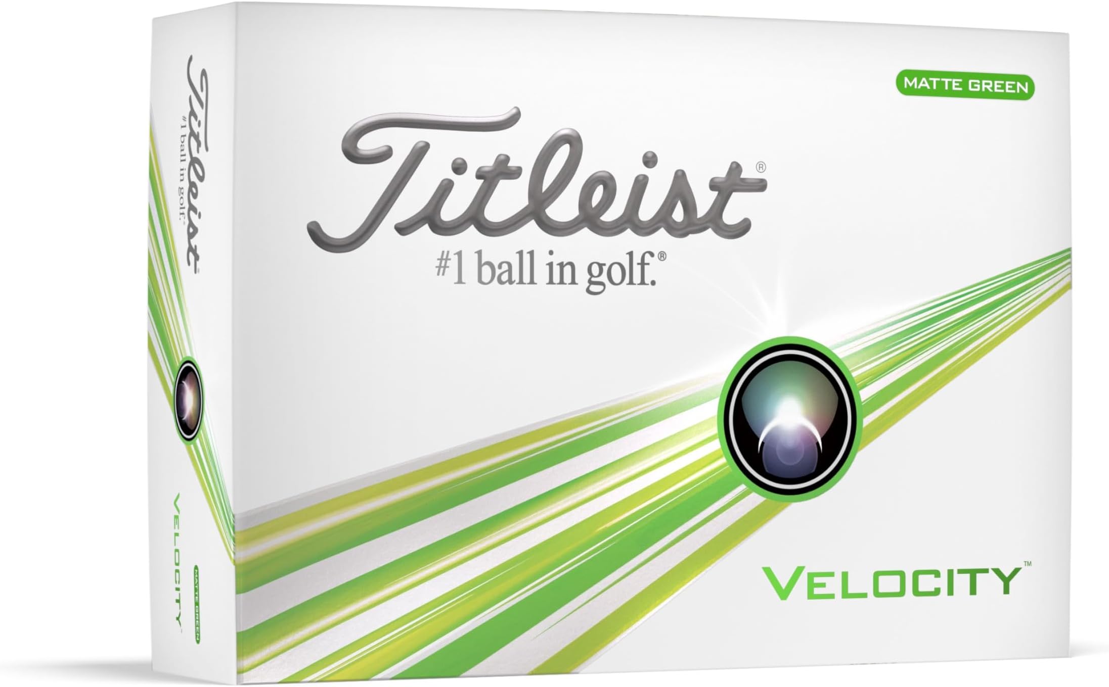 Titleist Velocity Golf Balls, Matte Green (One Dozen)