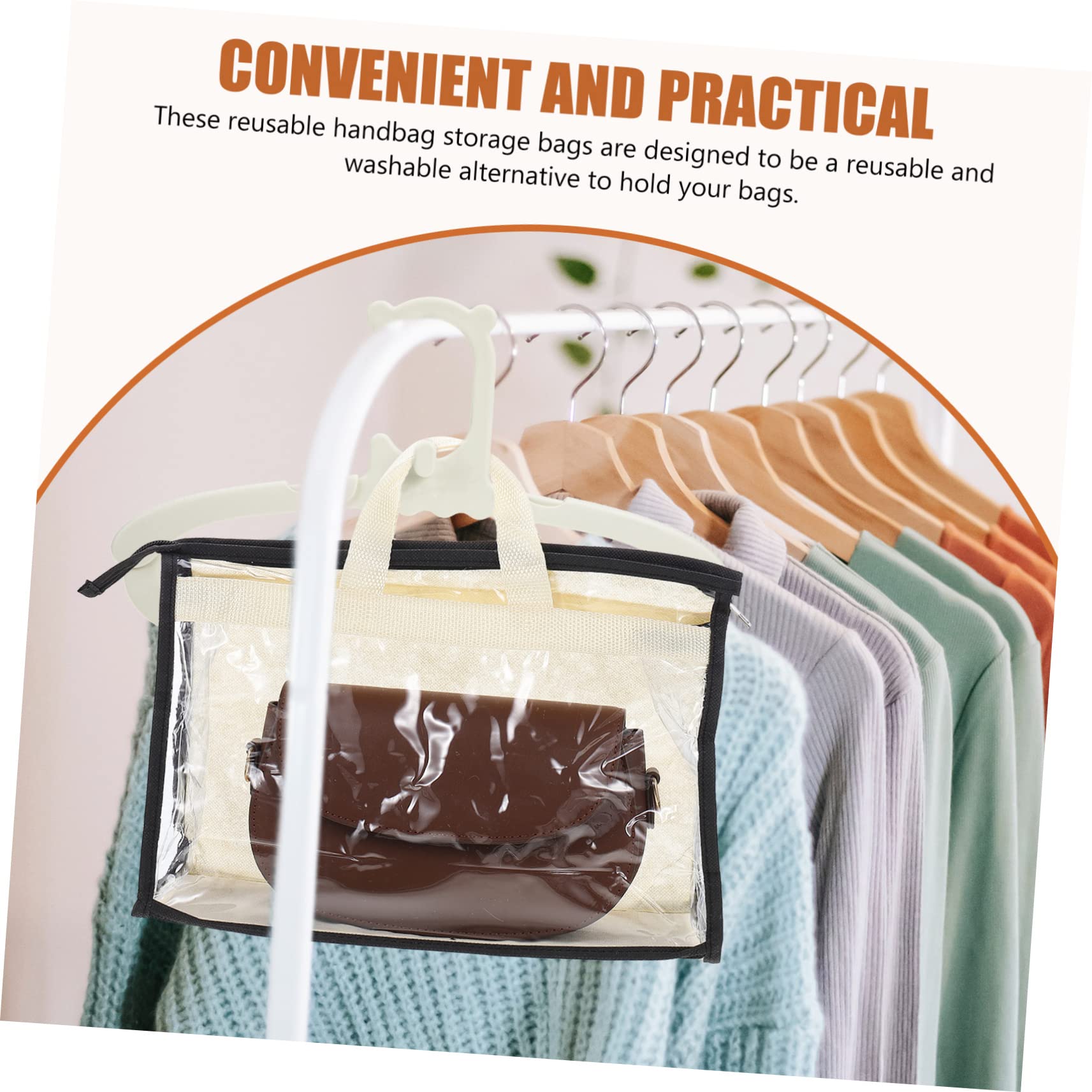 Organizador de Bolsos Colgante Transparente Pvc 15 Piezas para Armario | Diseño Transparente, Fácil de Limpiar y Portátil, para Dormitorio y Hogar, Selección Rápida en Perchas y Bolsas