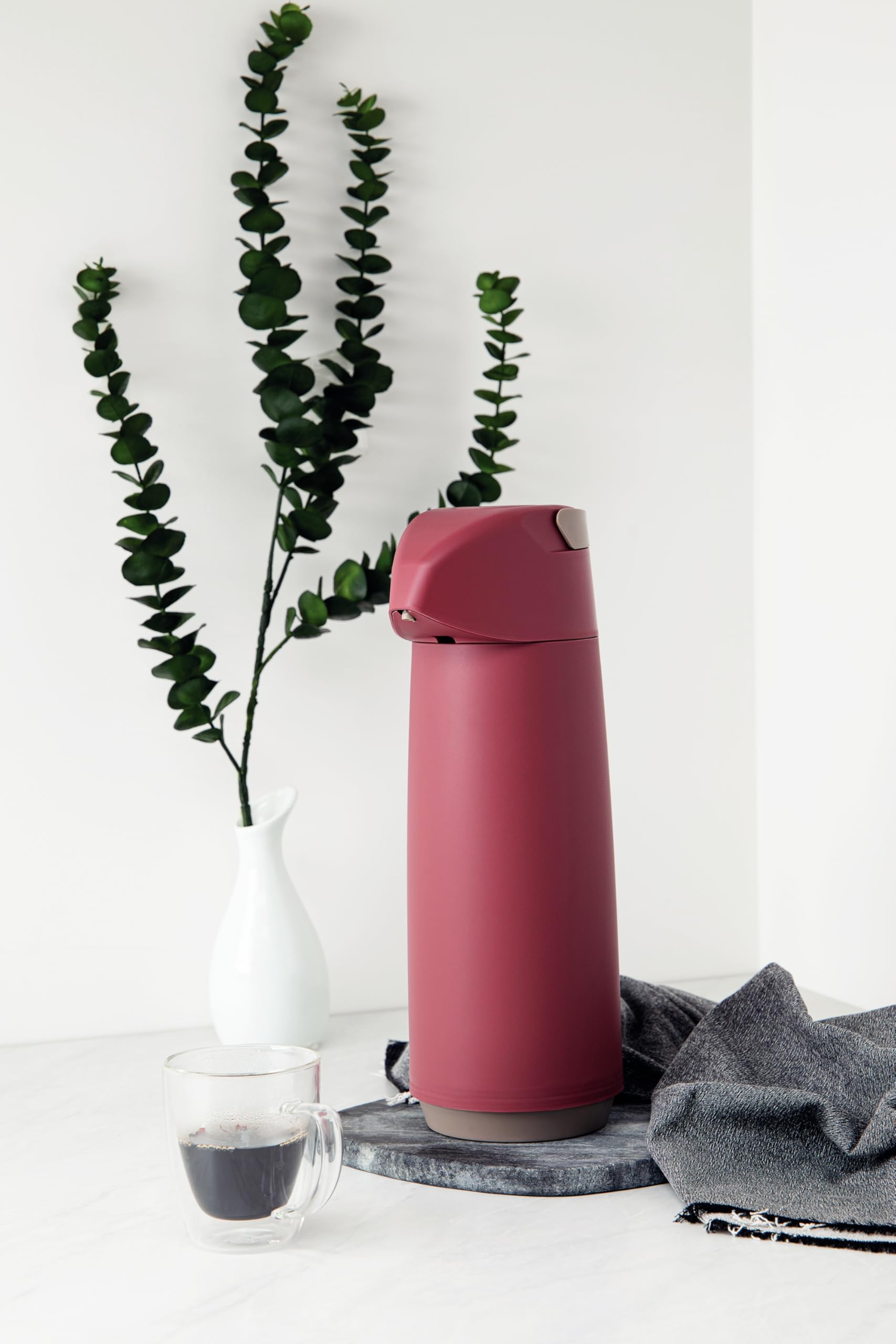 Tramontina Caraffa Termica per Bevande con Sifone Colore Rosso Exata 1,8L