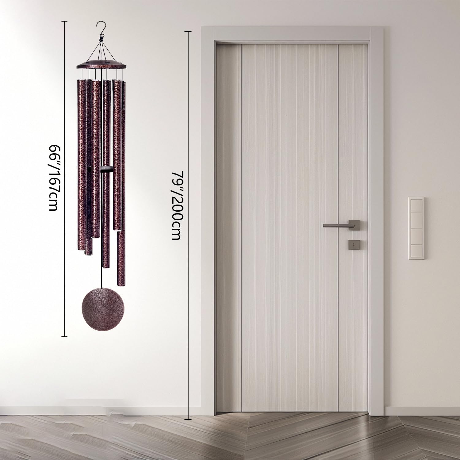 66" Wind Chimes for Outside Deep Tone - 6 Thicken Tubes Memorial Wind Chimes for Loss of Love One, Gifts for Women, Mom, Grandma, Sympathy, Large Windchimes for Outdoor, Garden, Patio (Bronze)