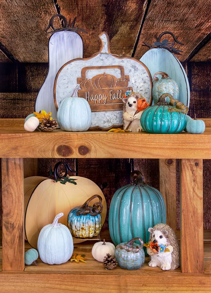 Boston International Decoración de Mesa de Calabaza de Cristal soplado, cañón de Cobre