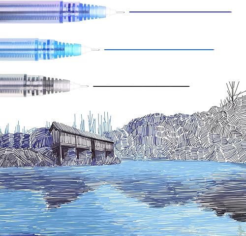 Miniatura 5 de Mifuner 7 bolígrafos de punta extra fina de 0.020 in (7 colores) de tinta líquida, bolígrafos de tinta de secado rápido, bolígrafos de punta extra