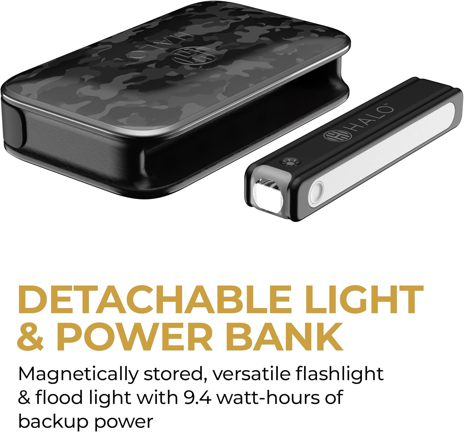 HALO Bolt PaL 1000 main unit and detached flashlight