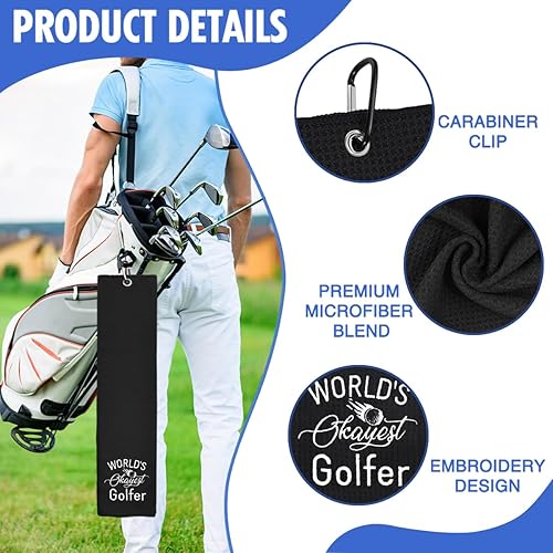 Miniatura 3 de Hafhue World's Okayest Golfer - Toalla de golf bordada, accesorios de golf para hombres y mujeres, regalo de golf para hombres y mujeres, regalo de